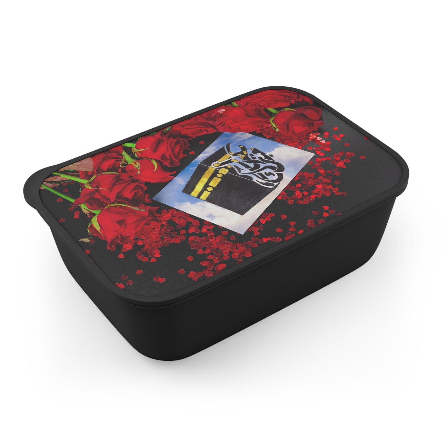 Floral Kaaba Prayer Bento Box with Utensils