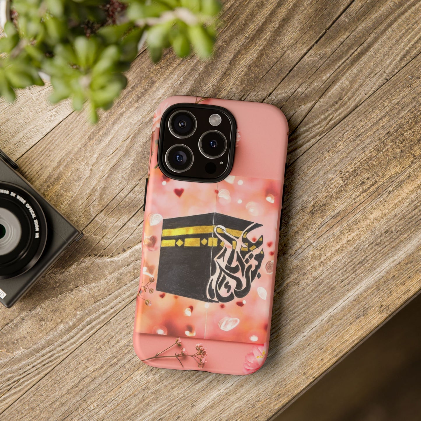 Kaaba Floral Phone Case – Pink Islamic Shrine Design