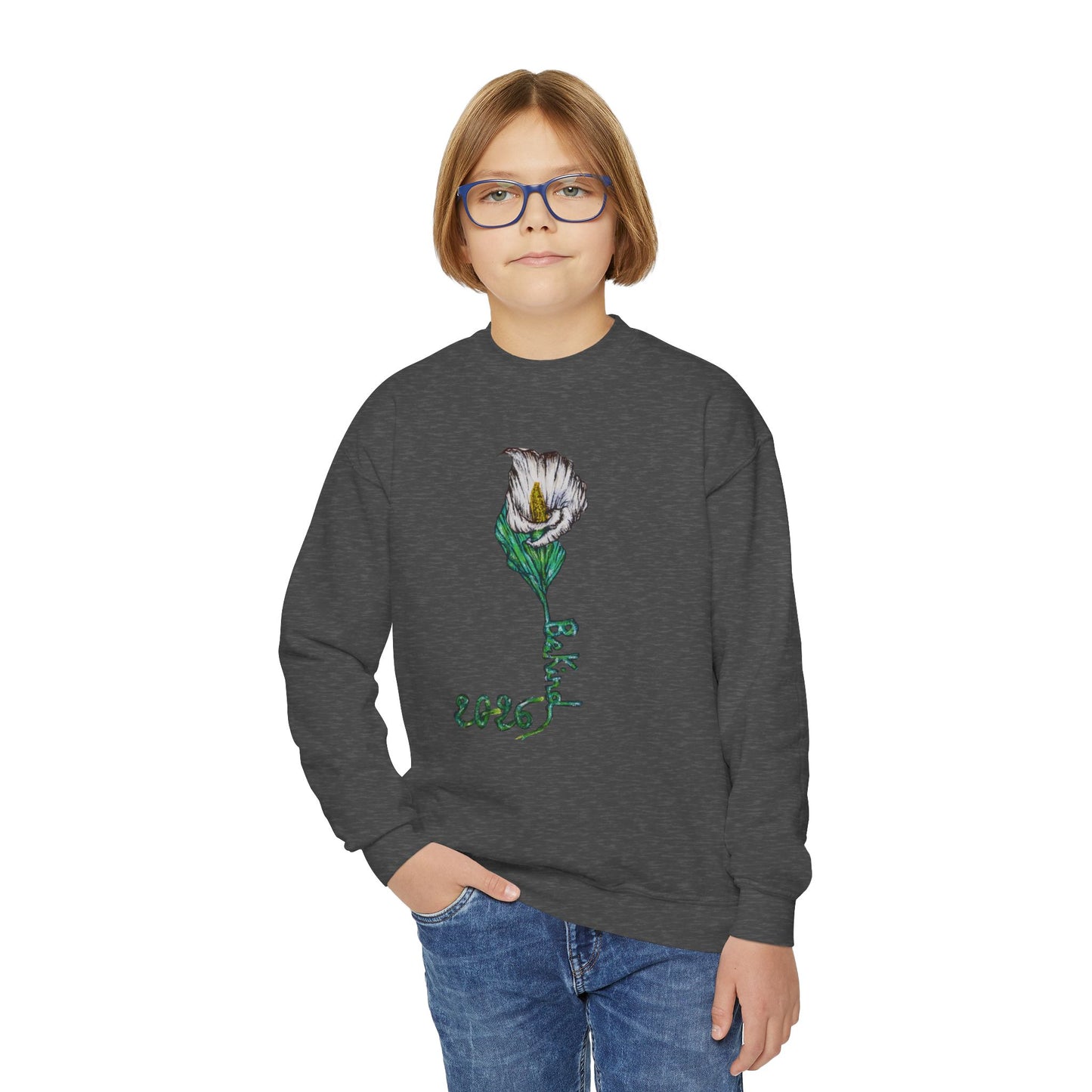 Flower Youth Crewneck Sweatshirt - Stylish & Cozy for All Seasons