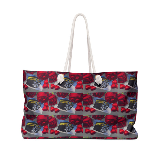 Romantic Roses Weekender Bag – Red Rose & Perfume Travel Tote