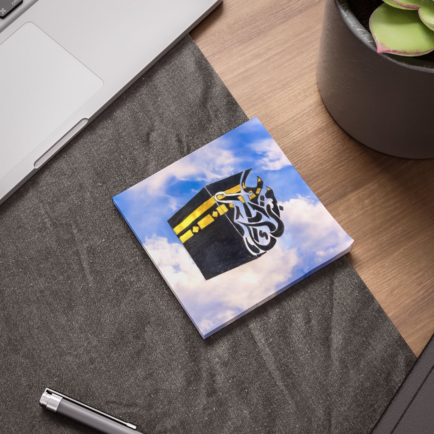 Post-it Note Pad — Kaaba Cloud Design with Arabic Calligraphy