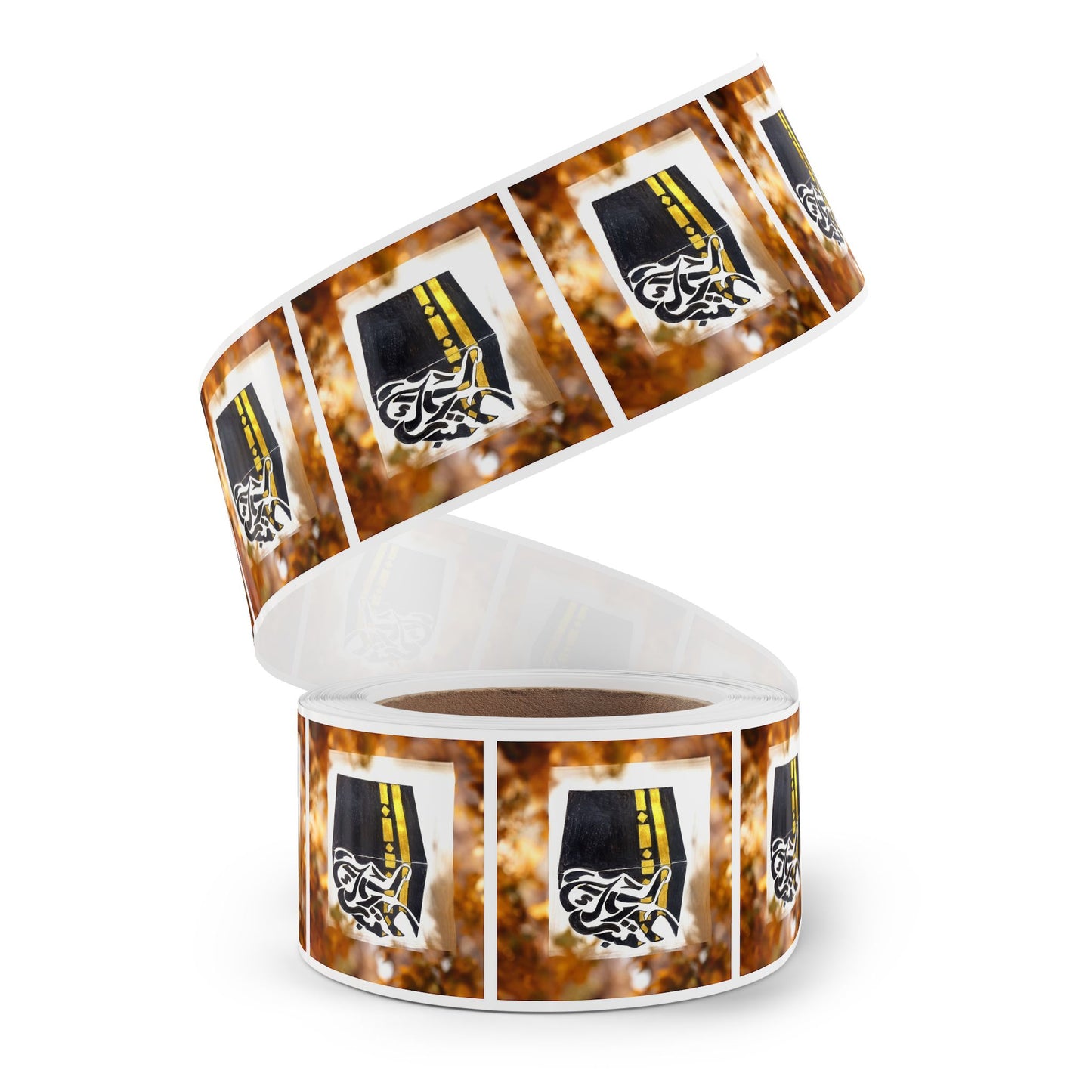 Kaaba Square Sticker Roll — Islamic Mosque Labels for Ramadan Eid Events