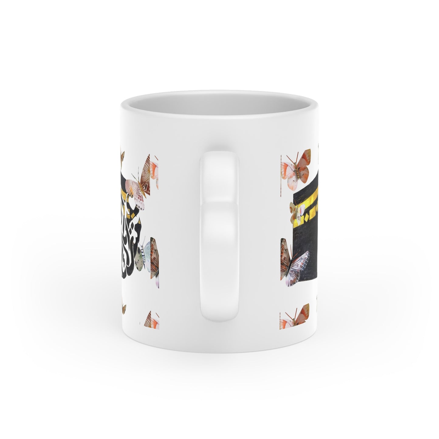 Kaaba & Butterflies Mug — Islamic Pilgrimage Gift, Umrah Hajj Keepsake
