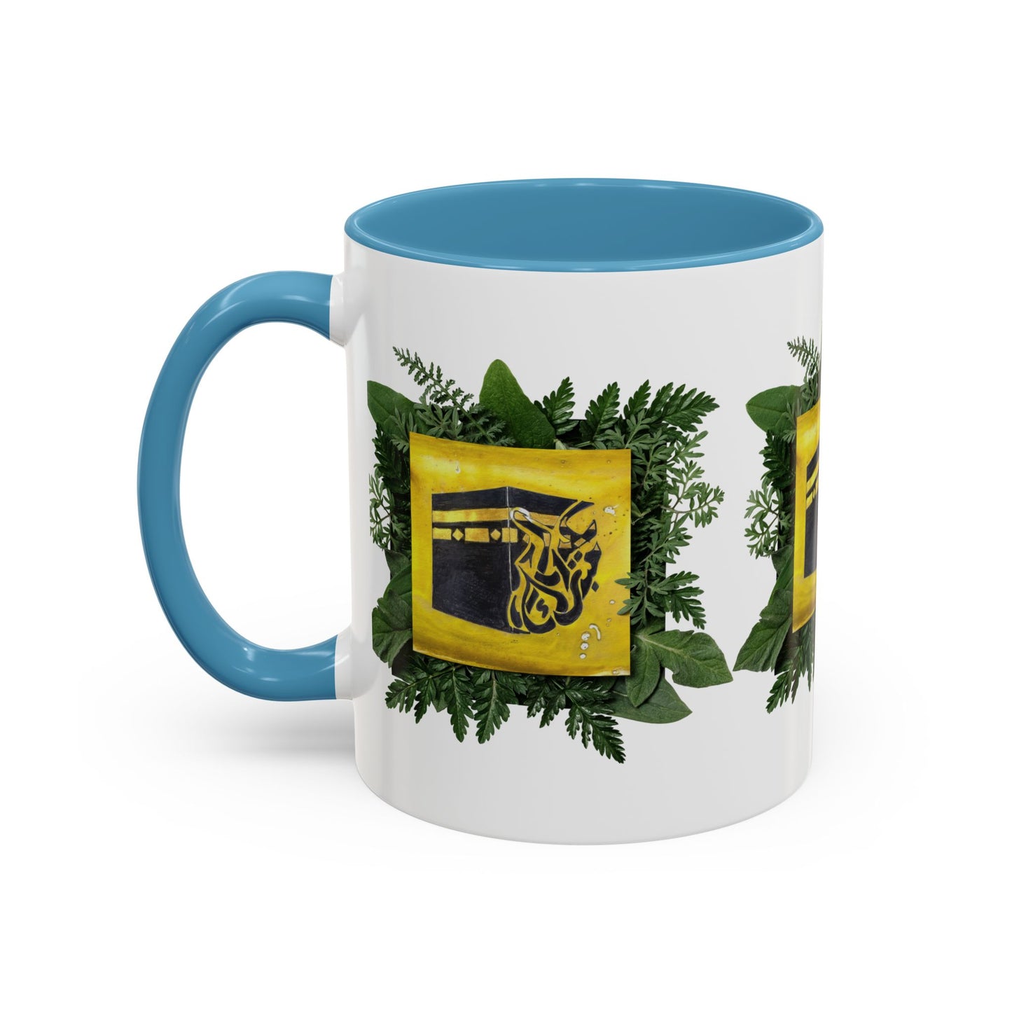 Kaaba Floral Accent Coffee Mug — Islamic Pilgrimage Hajj Umrah Gift (11/15 oz)