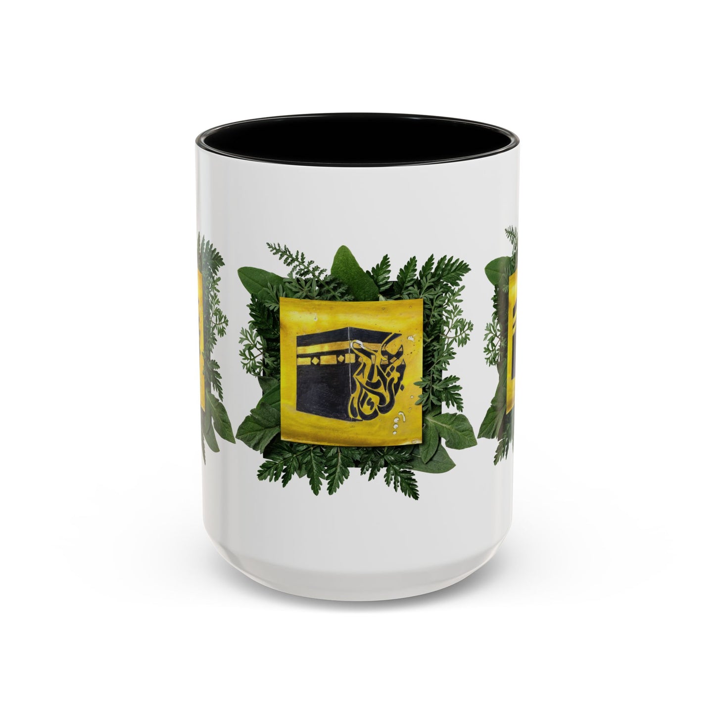 Kaaba Floral Accent Coffee Mug — Islamic Pilgrimage Hajj Umrah Gift (11/15 oz)
