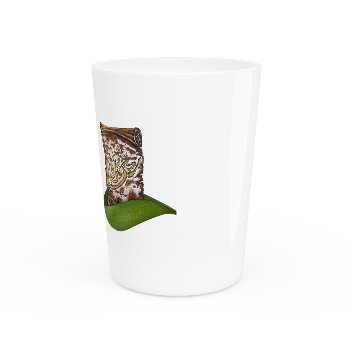 Arabic Calligraphy Shot Glass — Decorative Script Design