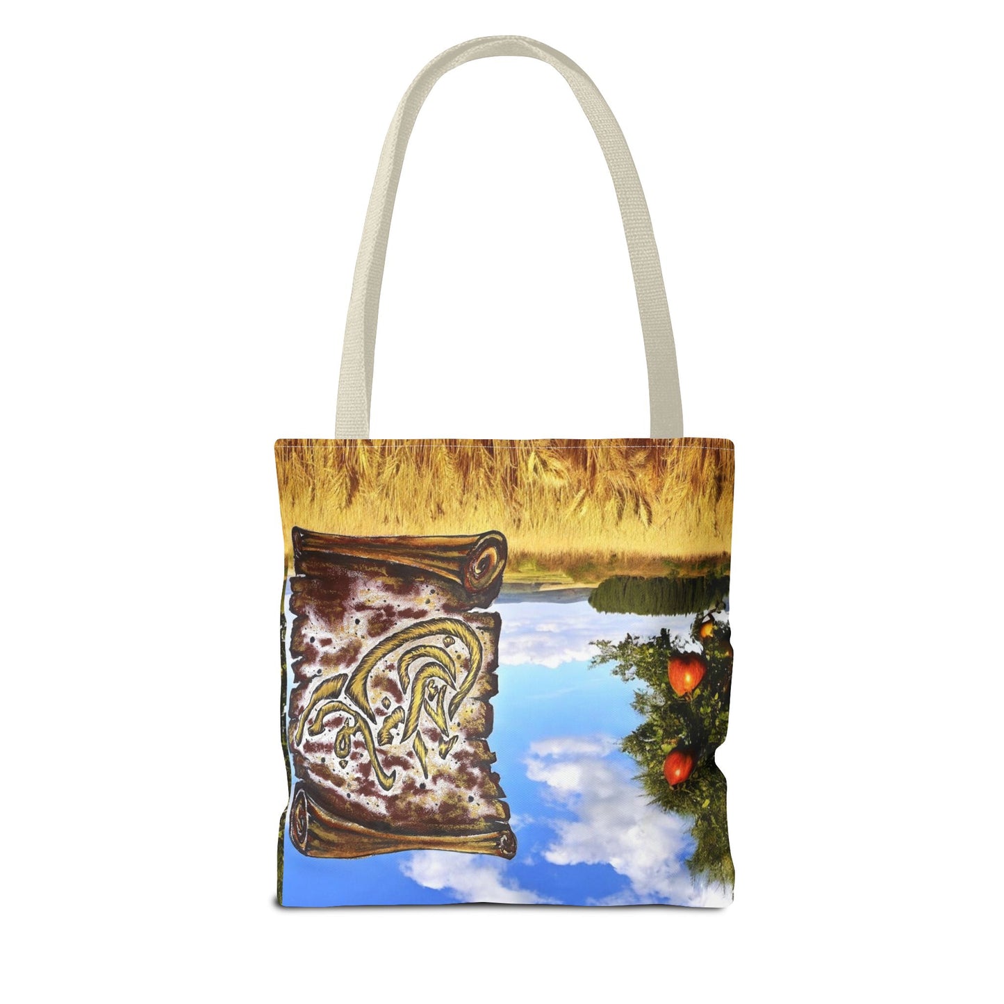 Tote Bag — Scenic Arabic Calligraphy Scroll Design