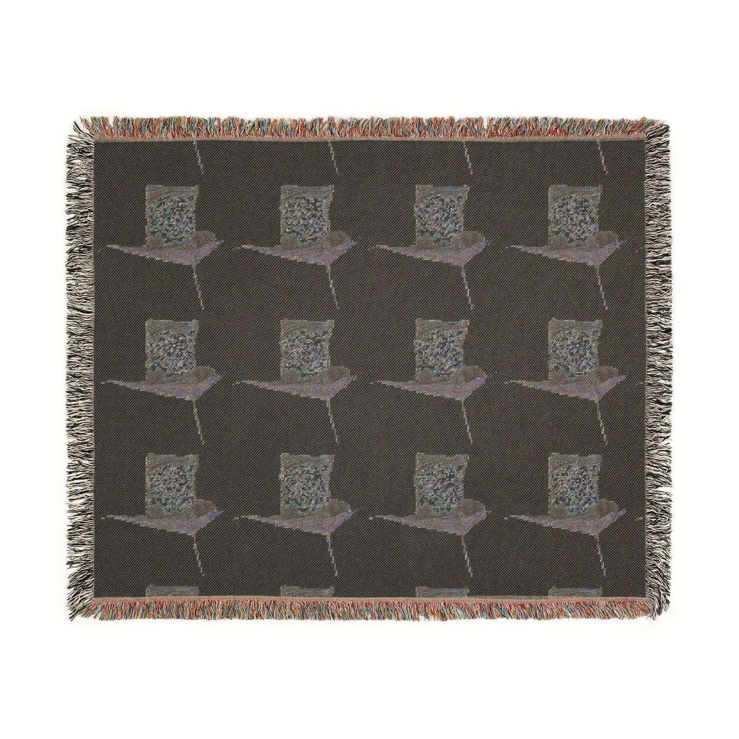 Laptop Pattern Woven Blanket — Retro Tech Throw for Home Office & Gifts