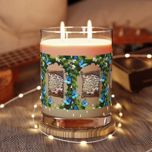 11oz Decorative Scented Candle — Floral Vines & Blue Butterflies