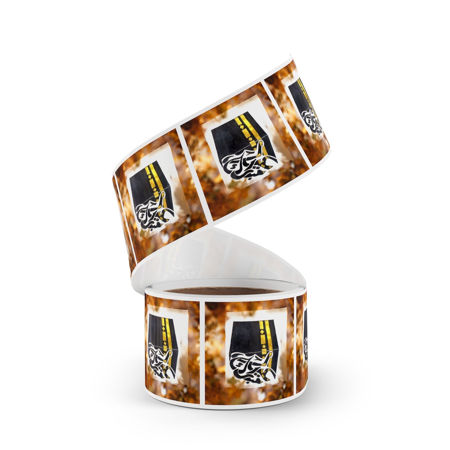 Kaaba Square Sticker Roll — Islamic Mosque Labels for Ramadan Eid Events