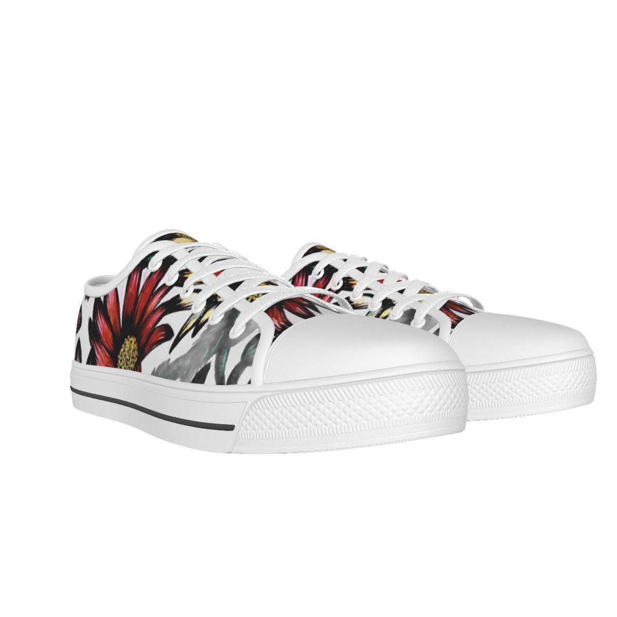 All-over Print Women's White Sole Canvas Shoes