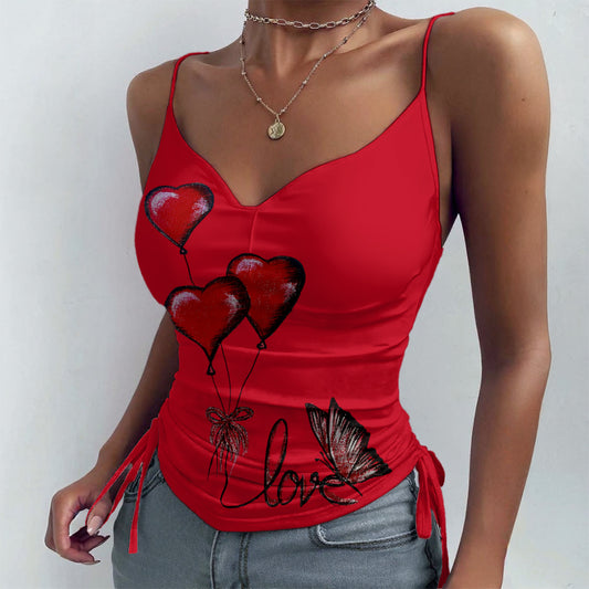All-over Print Drawstring Camisole