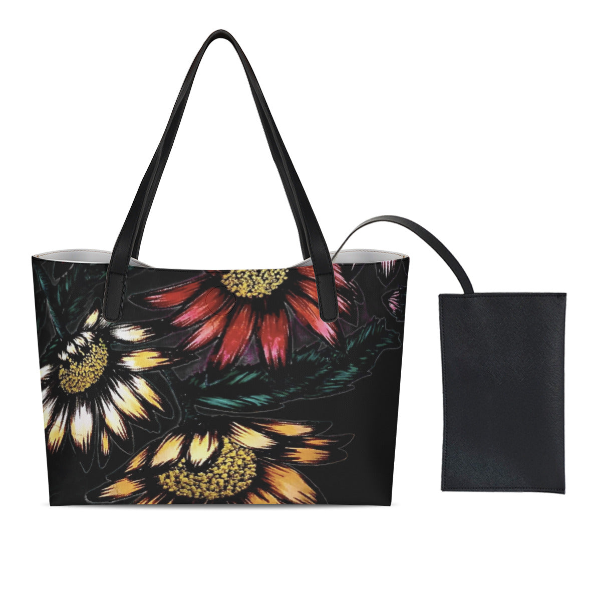 Shopping Tote Bag With Black Mini Purse