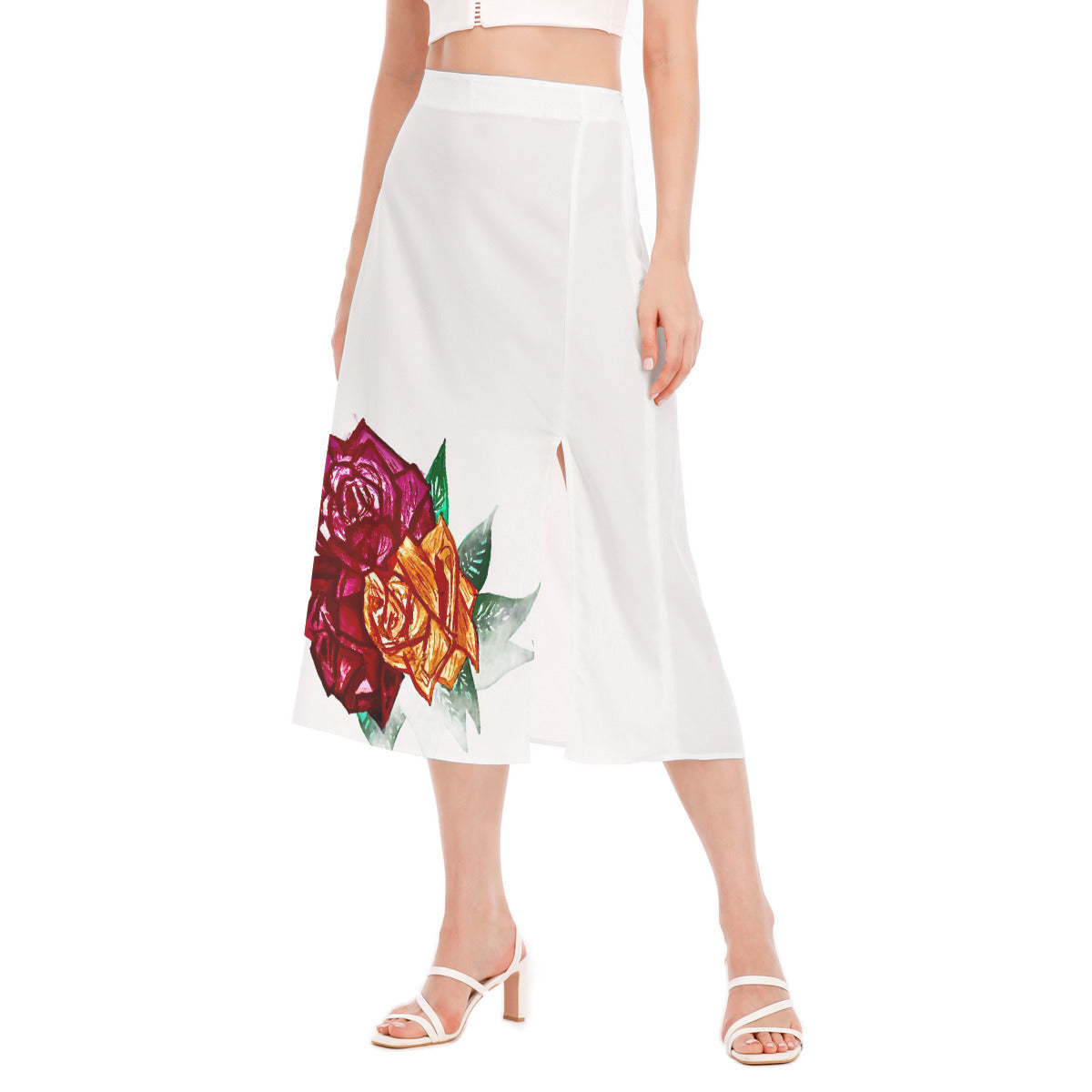 All-Over Print Women's High Slit Long Skirt