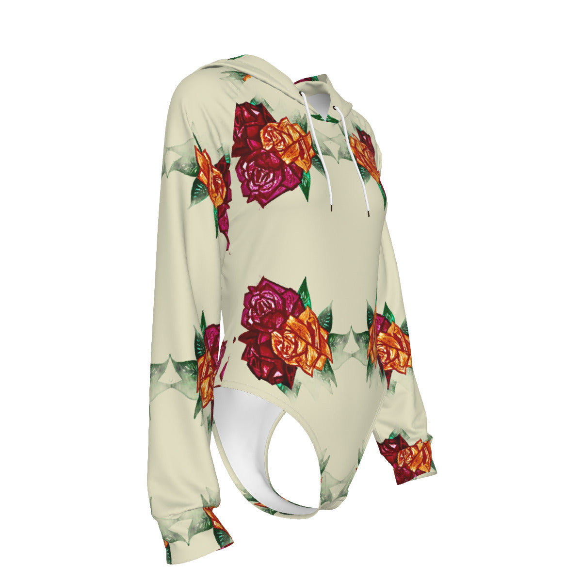All-Over Print Women's Raglan Sleeve Hooded Bodysuit