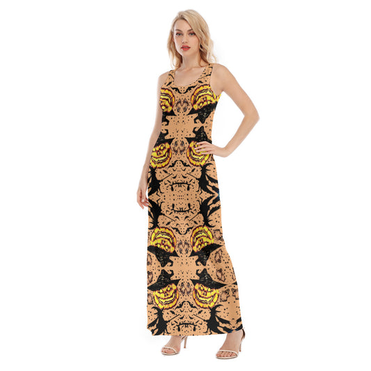 All-Over Print Women's Vest Dress | Length To Ankle