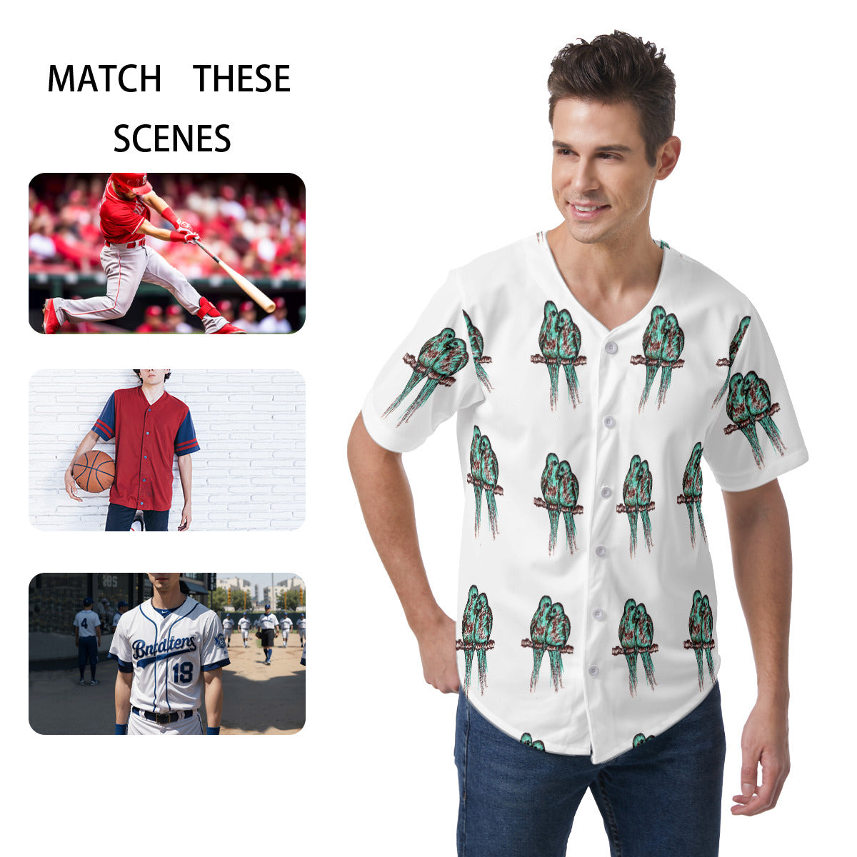 All-Over Print Men's Short Sleeve Baseball Jersey