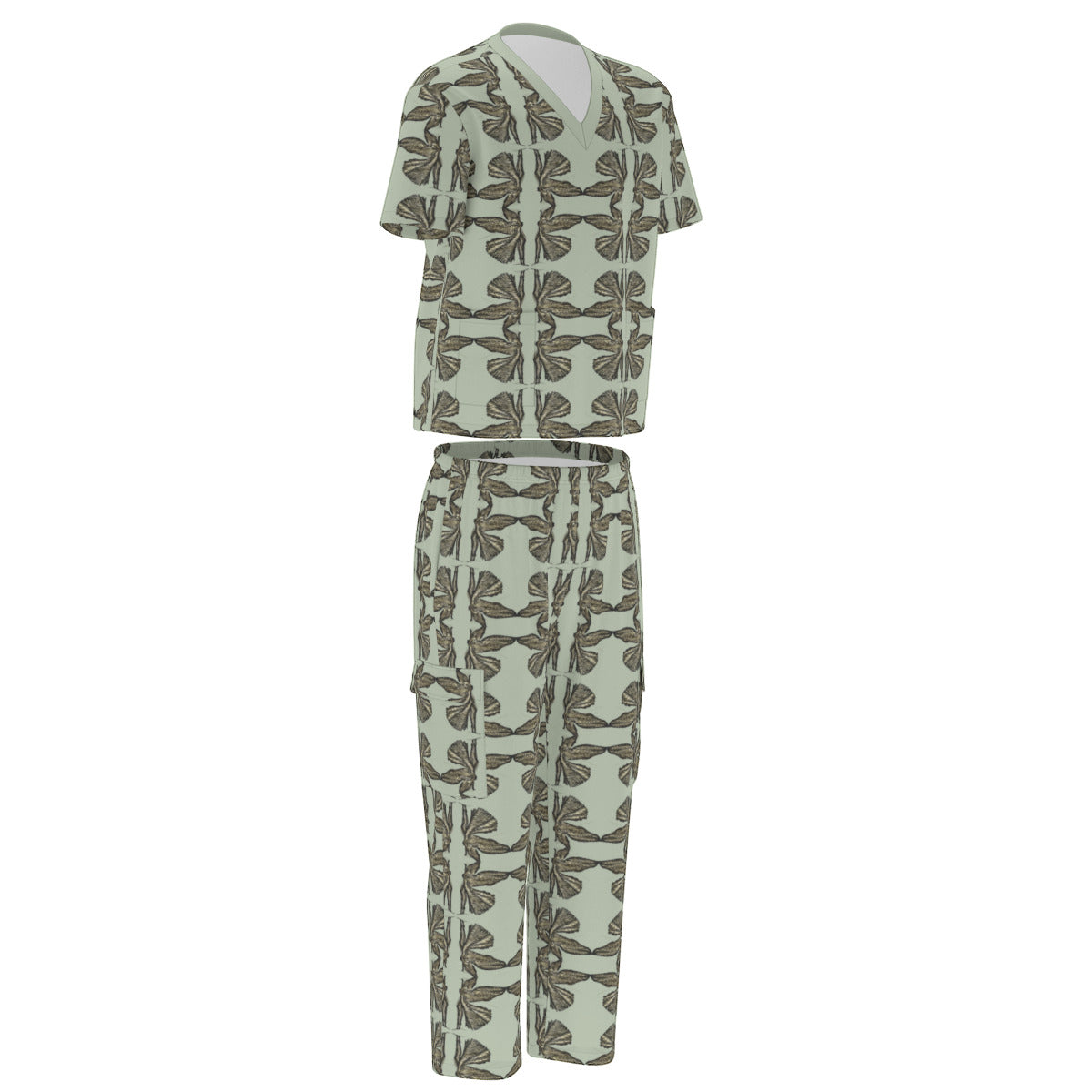 All-Over Print Unisex Scrub Set With Six Pocket