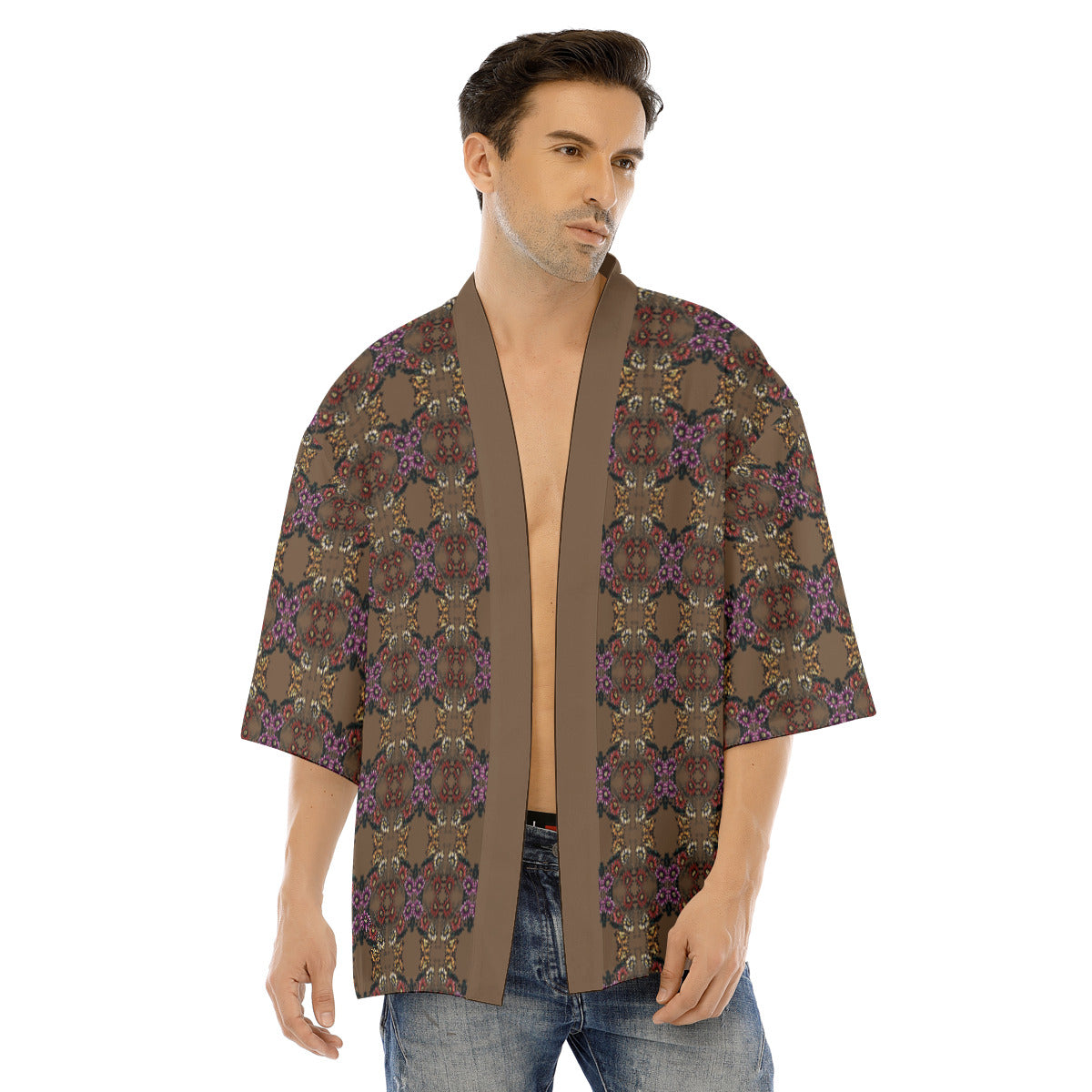 All-Over Print Men's Drop-shoulder Short Coat