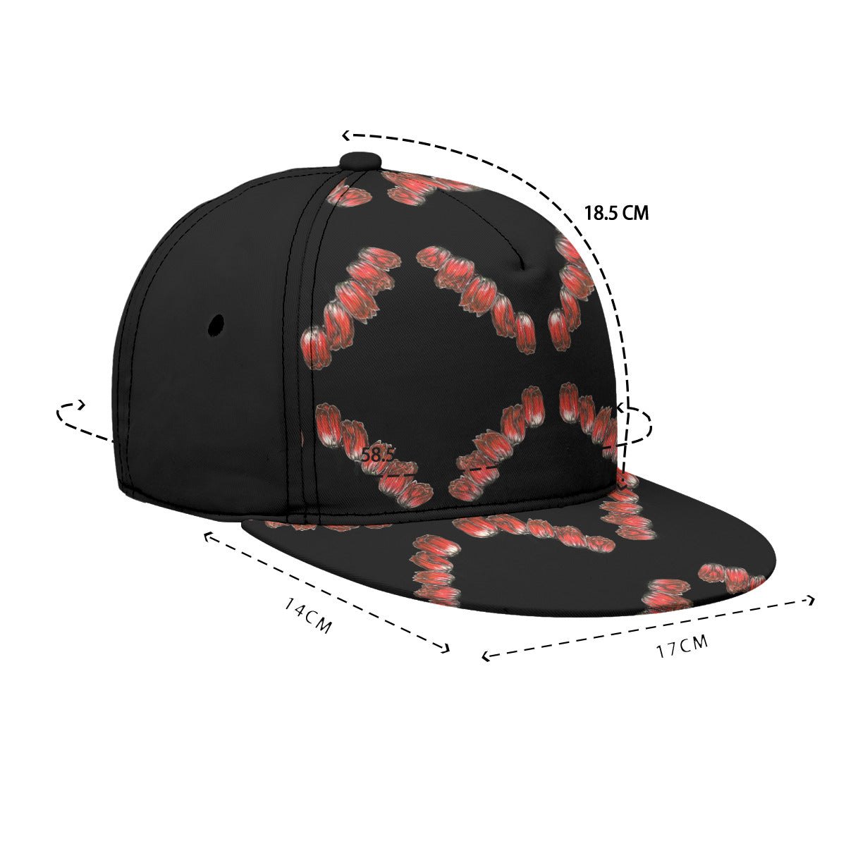 All-Over Print Flat-Brim Baseball Cap With Box