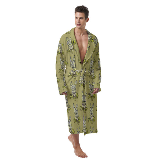All-Over Print Men's Heavy Fleece Robe