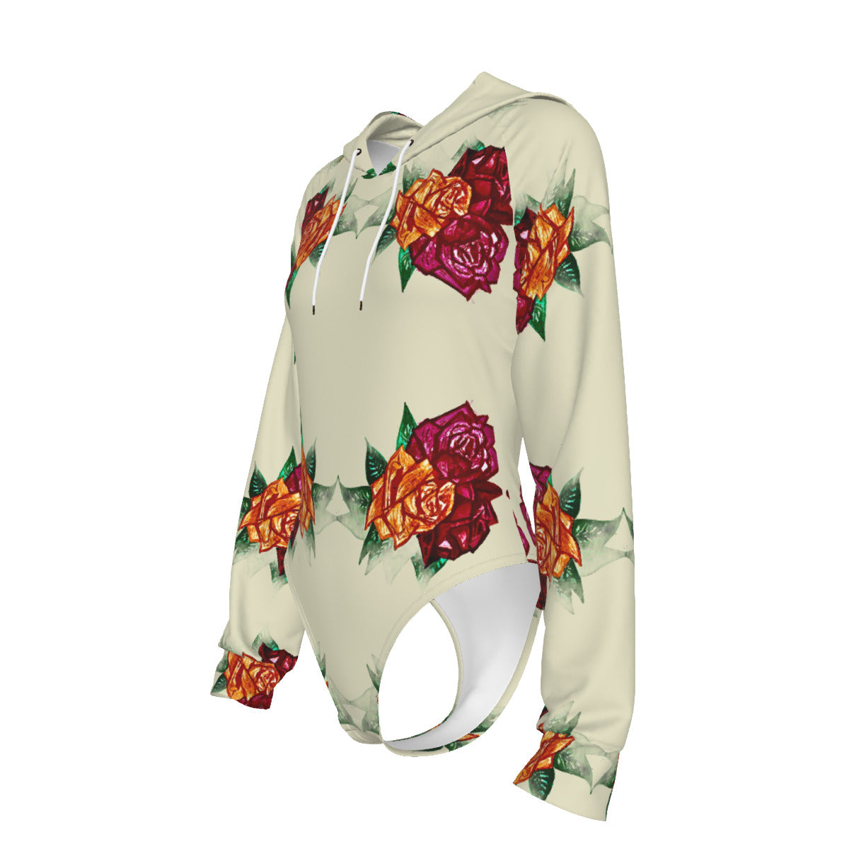 All-Over Print Women's Raglan Sleeve Hooded Bodysuit