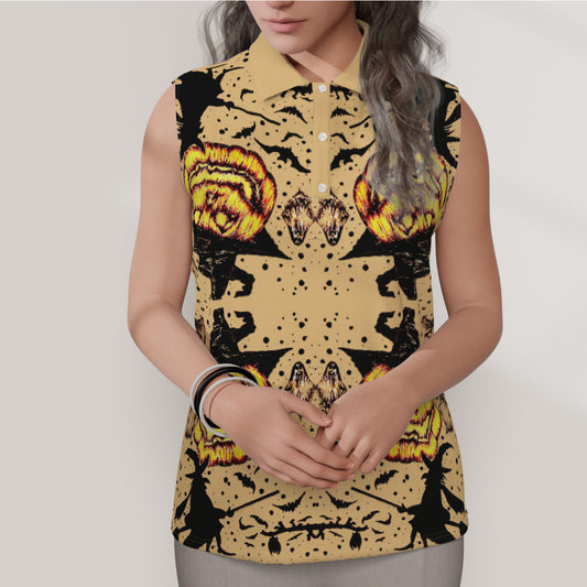 All-Over Print Women's Sleeveless POLO Shirt