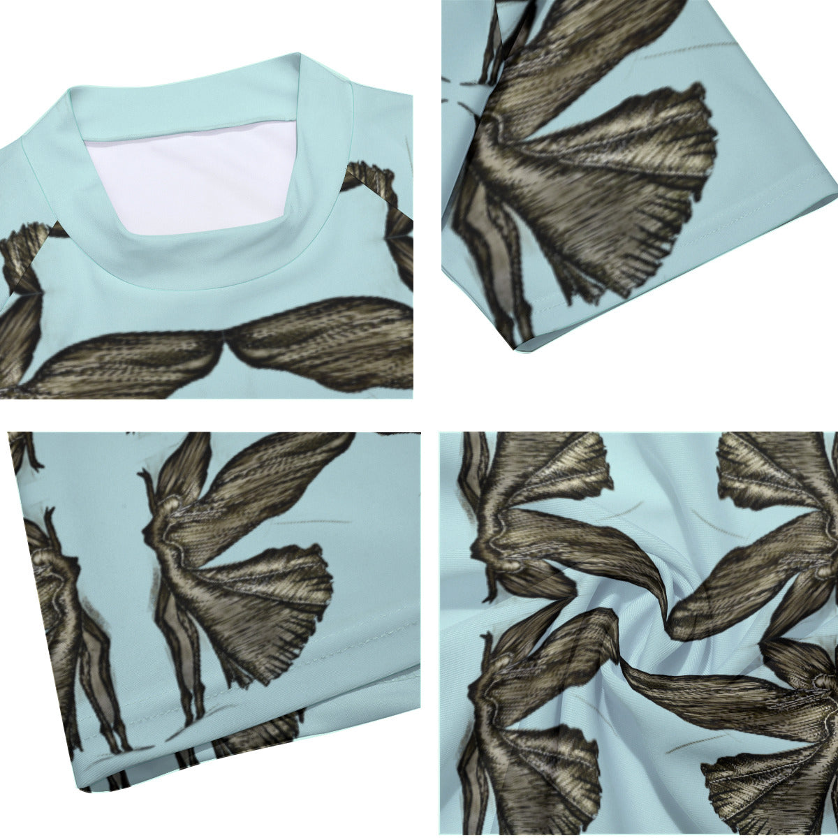 All-Over Print Men's Tight Surf Clothing With Half Sleeves