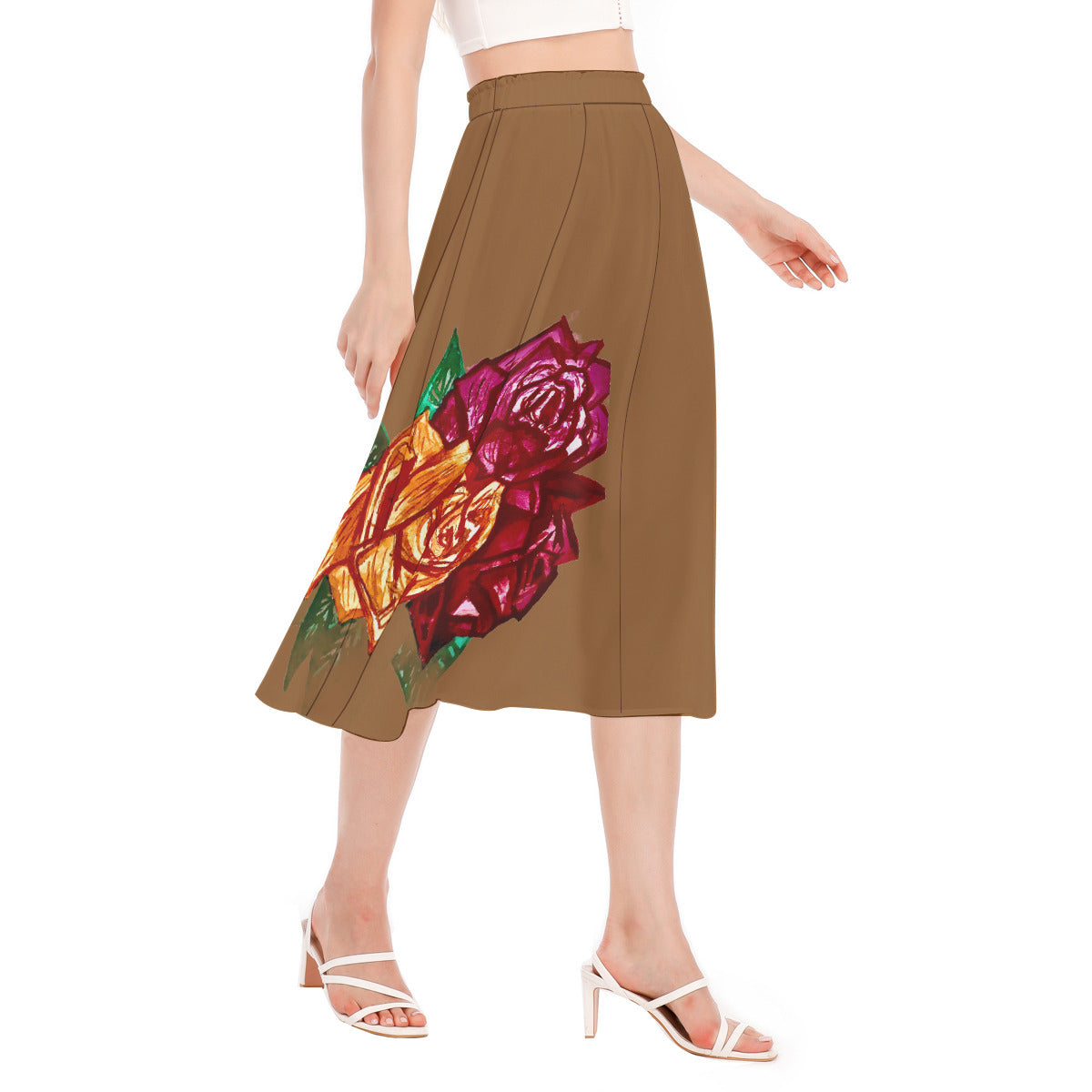 All-Over Print Women's Long Section Chiffon Skirt