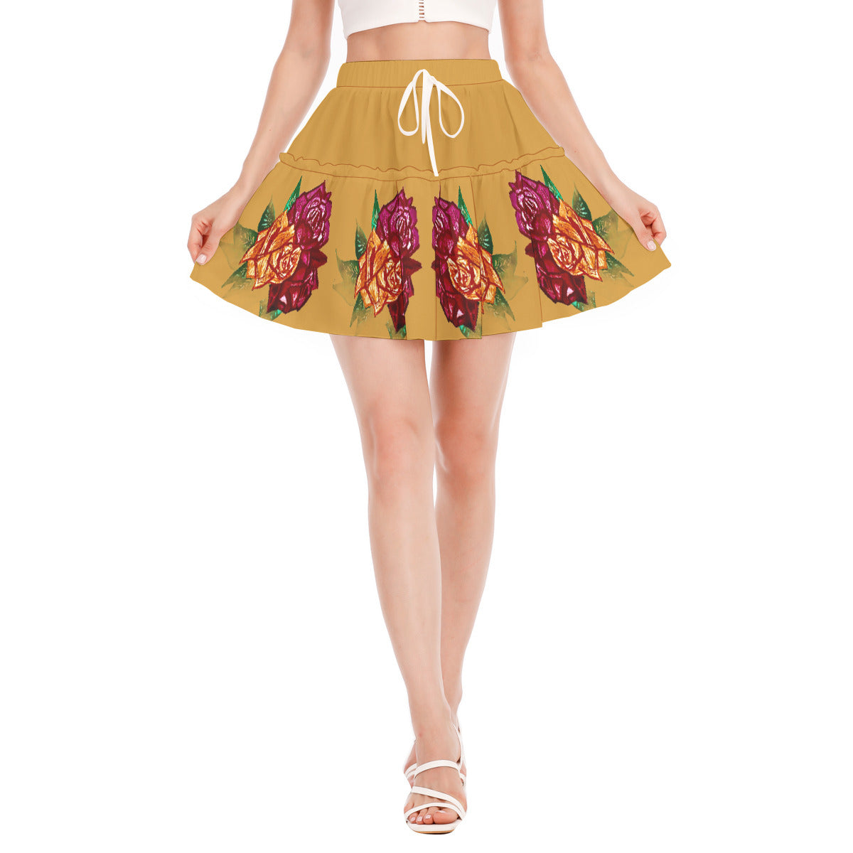 All-Over Print Women's Ruffled Mini Skirt