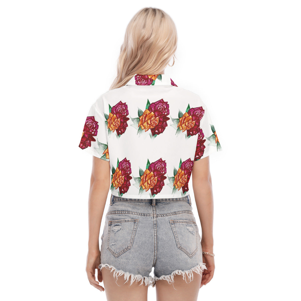 All-Over Print Women's Cropped Shirt