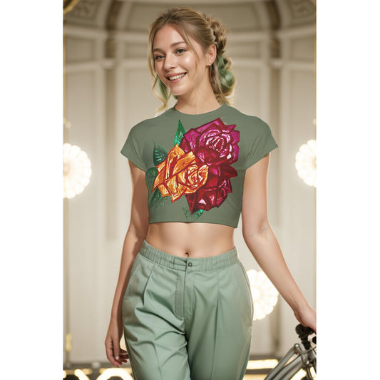 All-Over Print Women's Raglan Cropped T-shirt