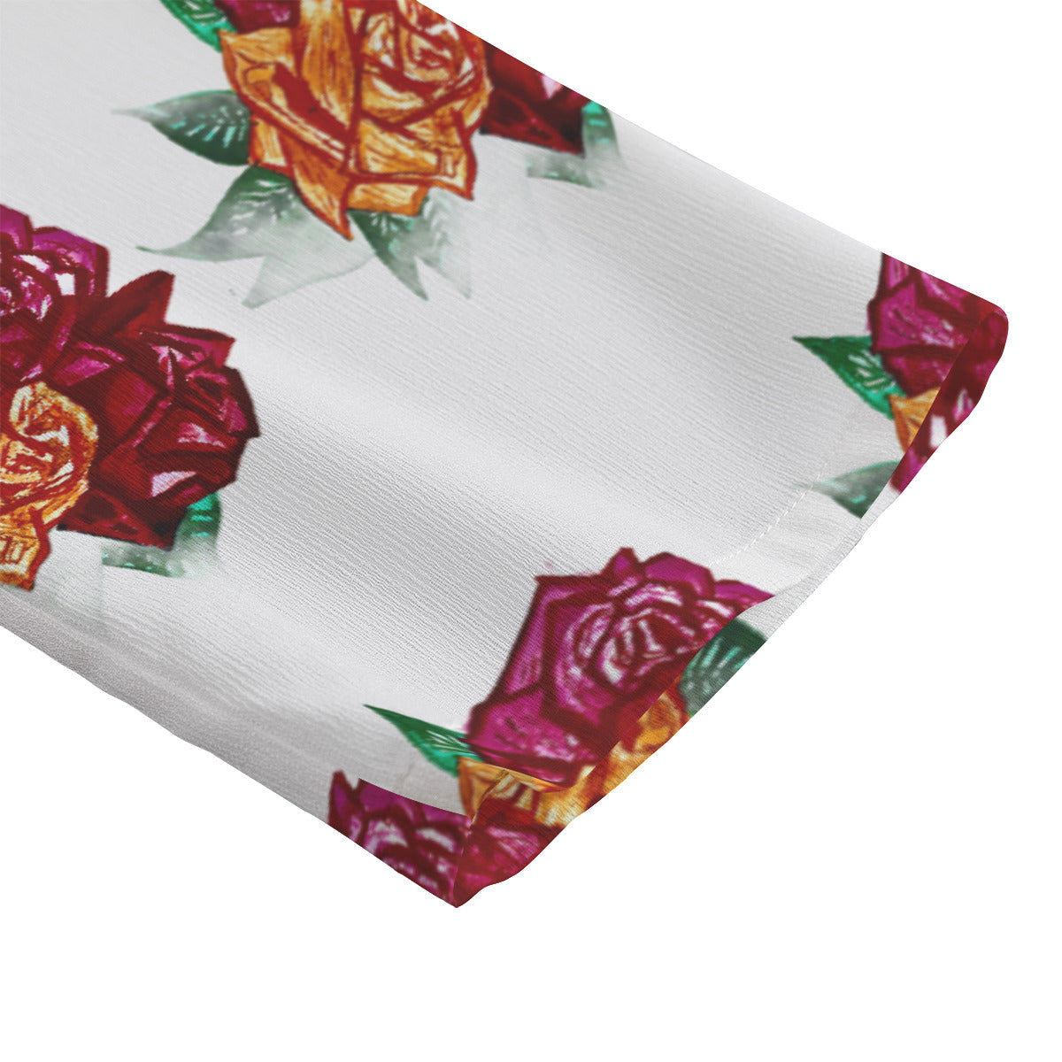 All-Over Print Women's Chiffon Shirt With Elbow Sleeve