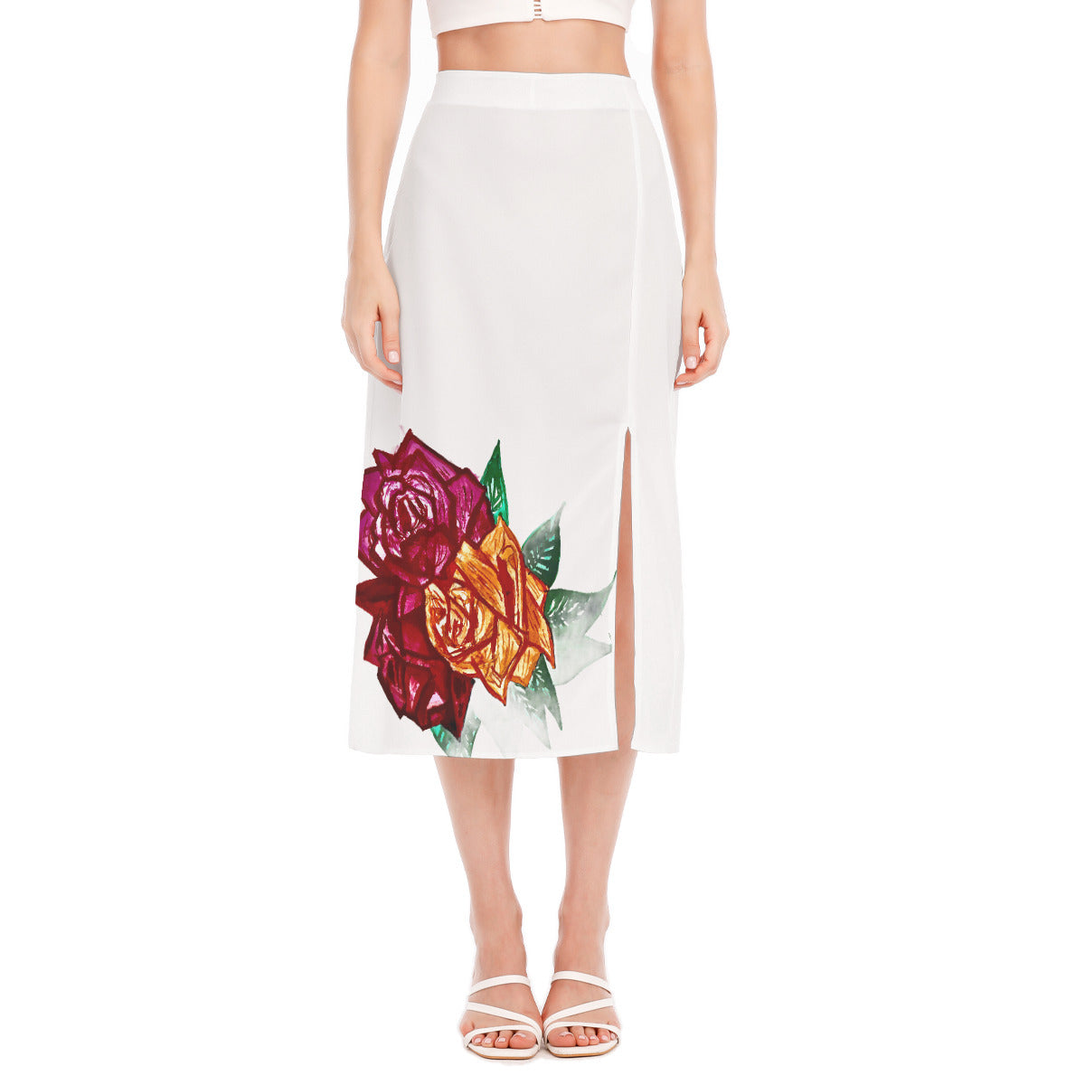 All-Over Print Women's High Slit Long Skirt