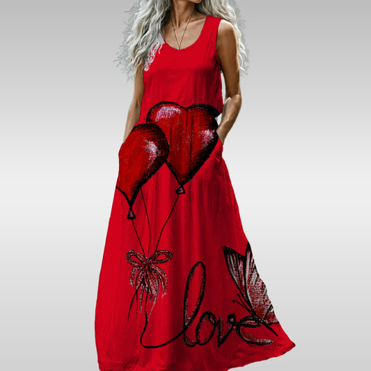 All-Over Print Women’s Sleeveless Maxi Dress