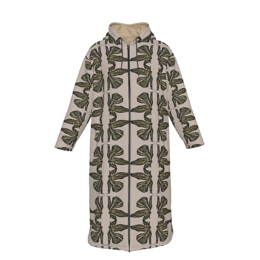 All-Over Print Men's Long Fleece Zip Up Windbreaker