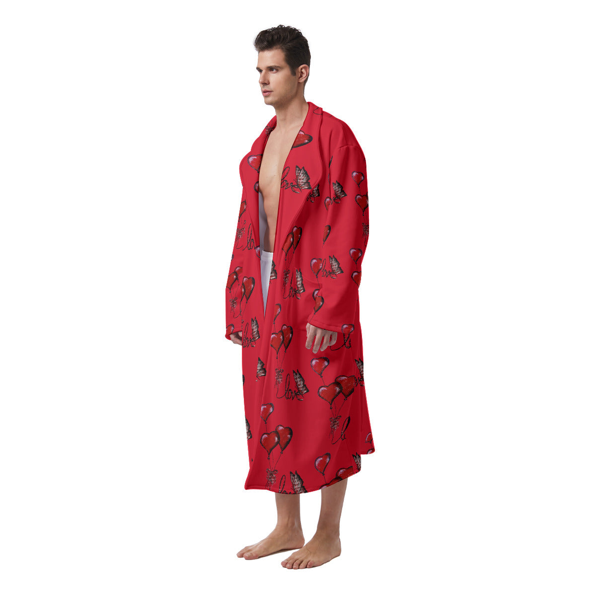 All-Over Print Men's Heavy Fleece Robe