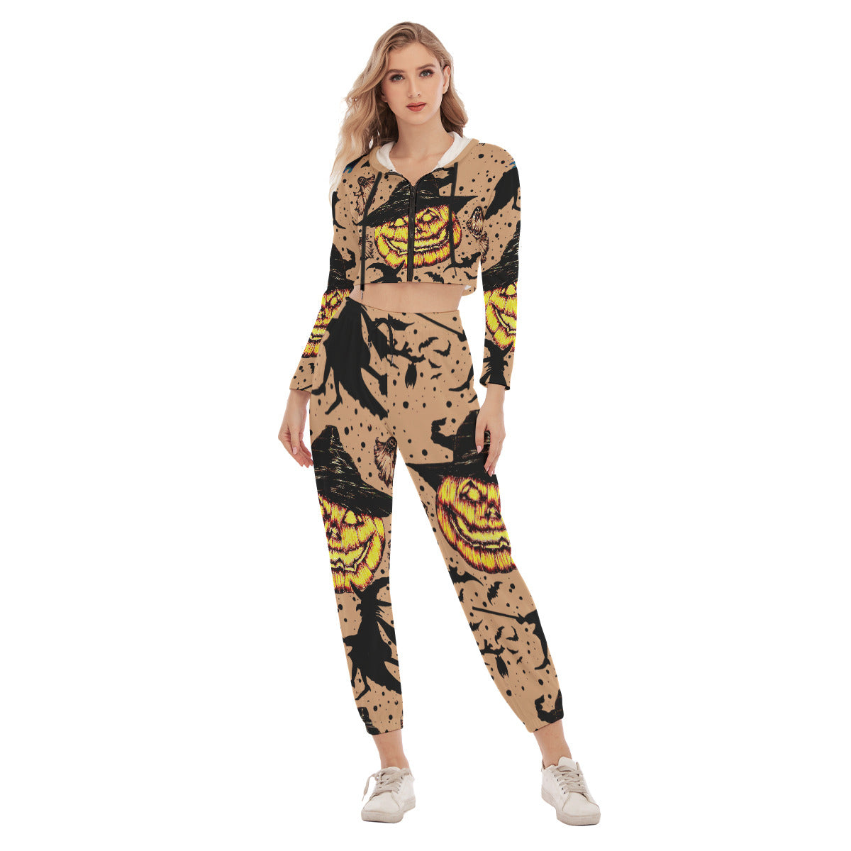 All-Over Print Women's Crop Hoodie Sports Set