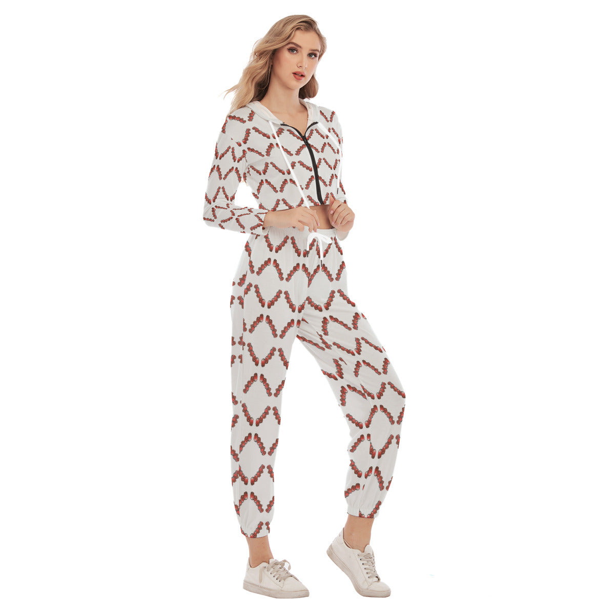 All-Over Print Women's Crop Hoodie Sports Set