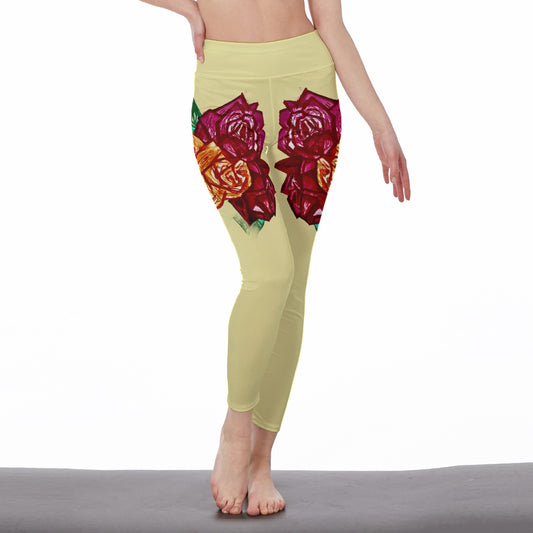 All-Over Print Women's High Waist Leggings | Side Stitch Closure