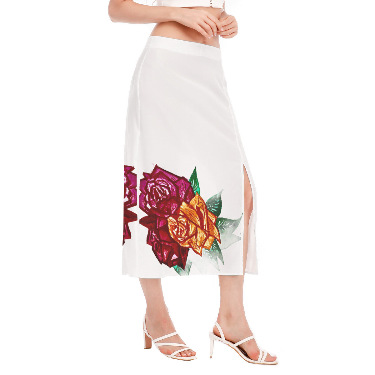 All-Over Print Women's High Slit Long Skirt