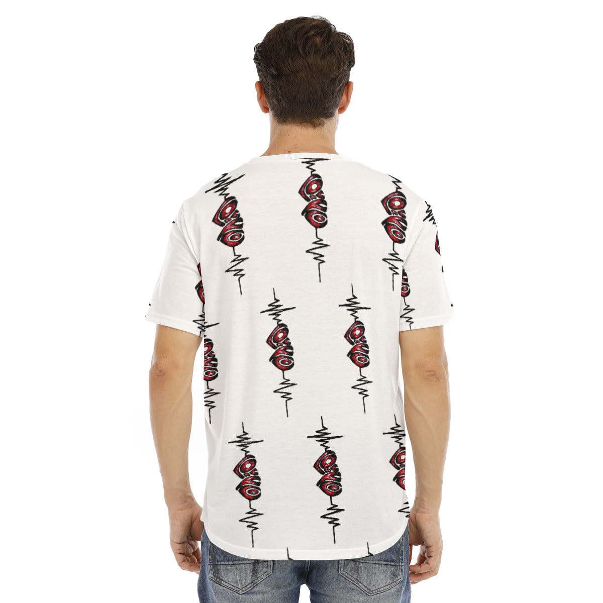 All-Over Print Men's Short Sleeve Rounded Hem T-shirt