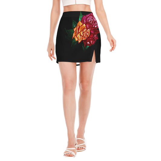 All-Over Print Women's Side Split Hip Skirt