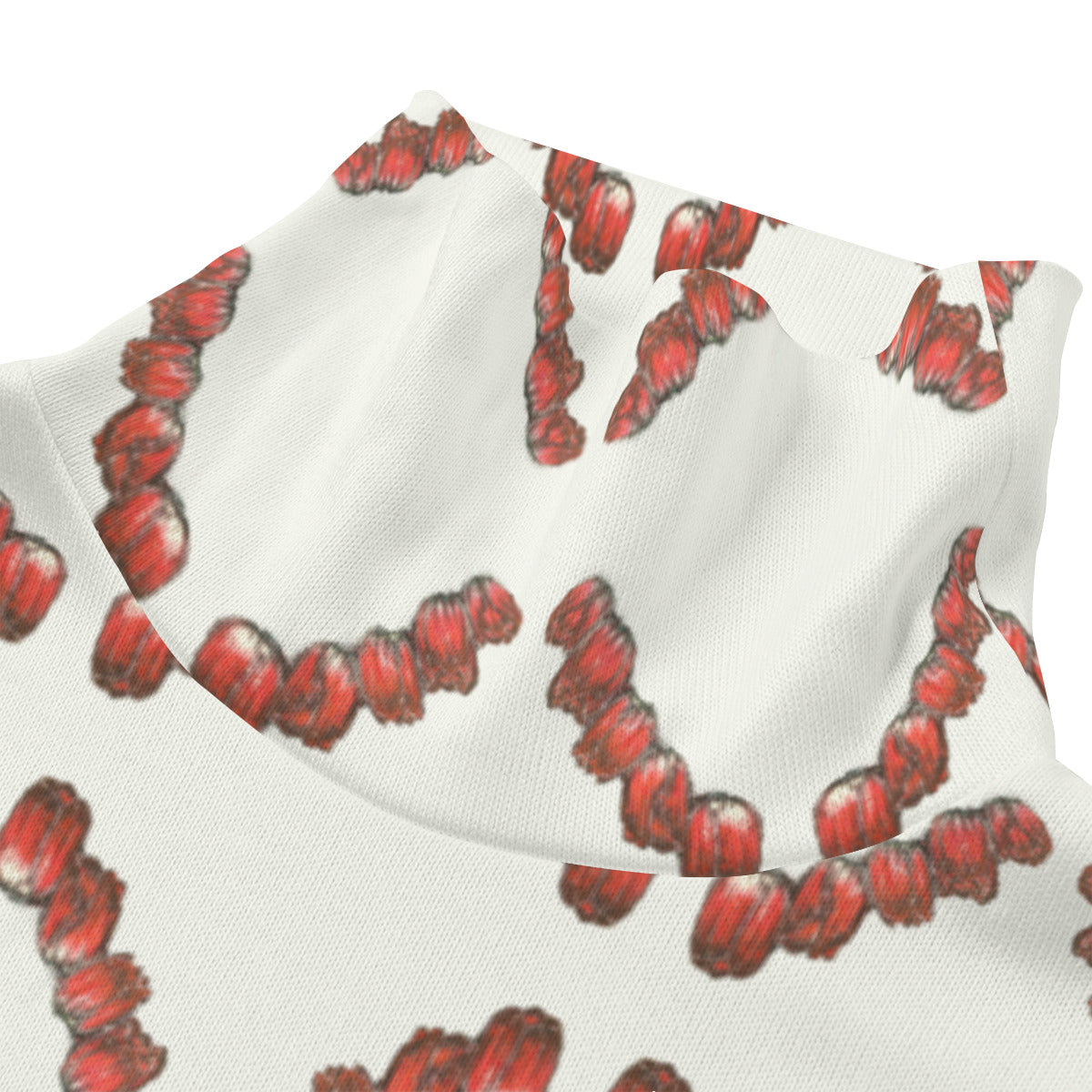 All-Over Print Unisex Turtleneck Knitted Fleece Sweater