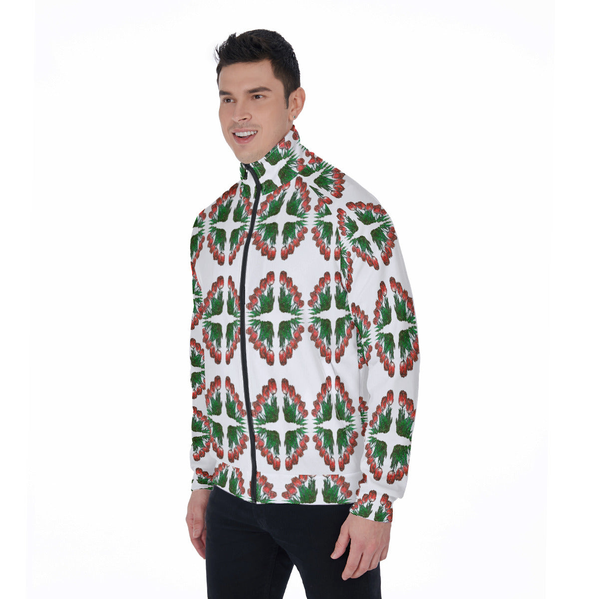 All-Over Print Men's Stand Collar Jacket