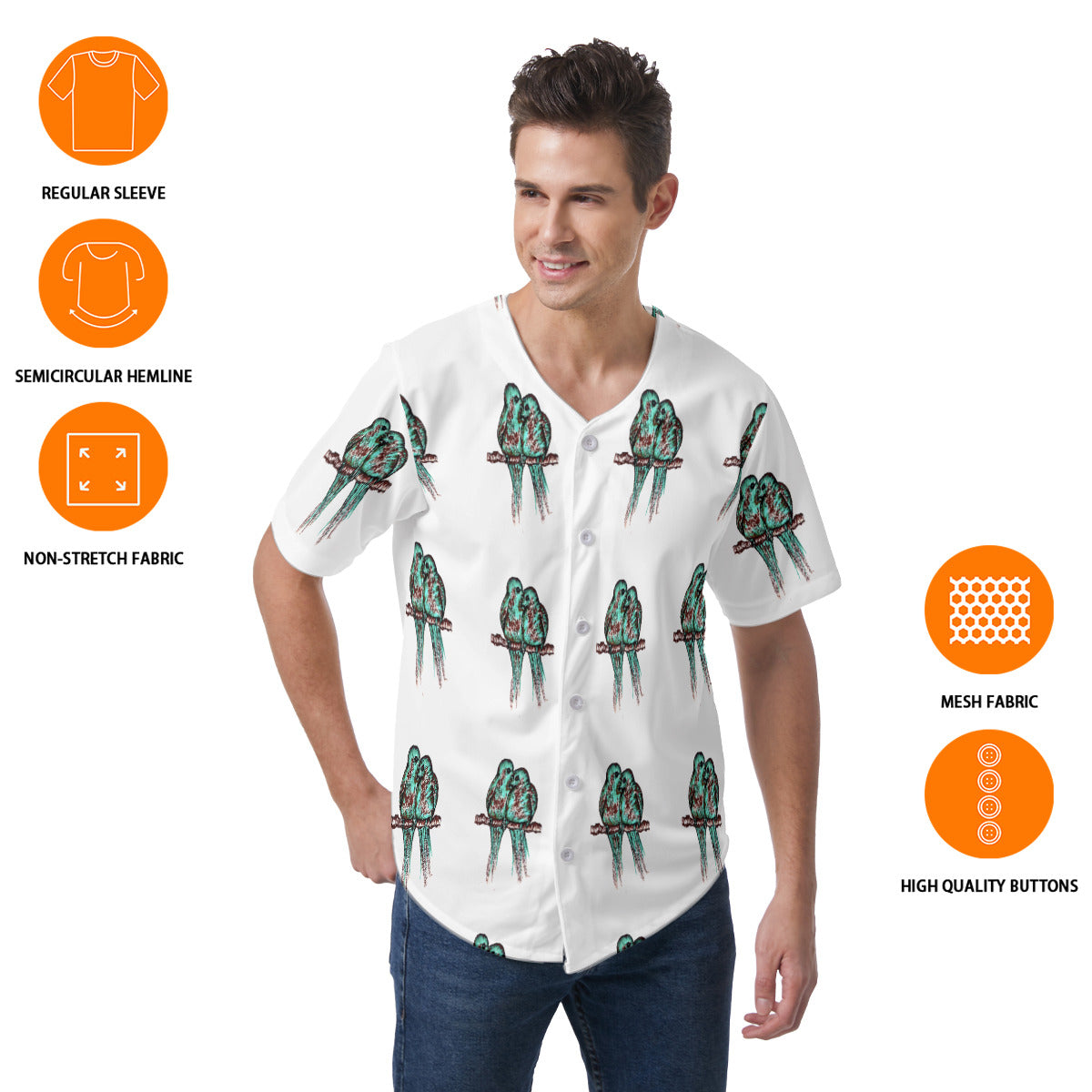 All-Over Print Men's Short Sleeve Baseball Jersey