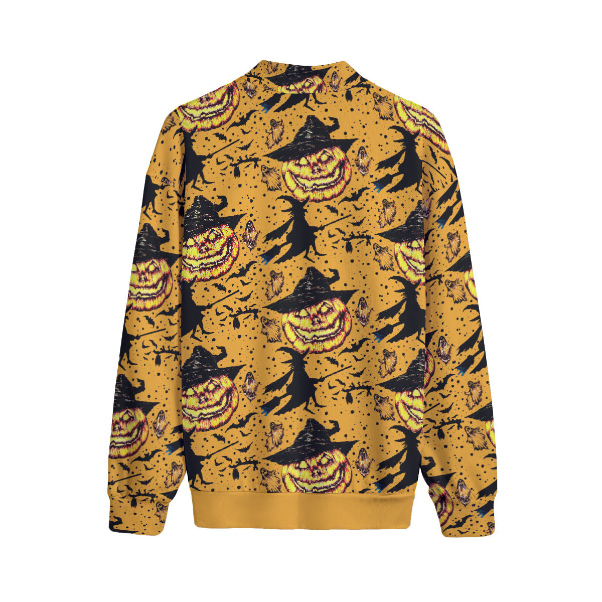 All-Over Print Men's Stand-up Collar Sweater With Zipper Closure