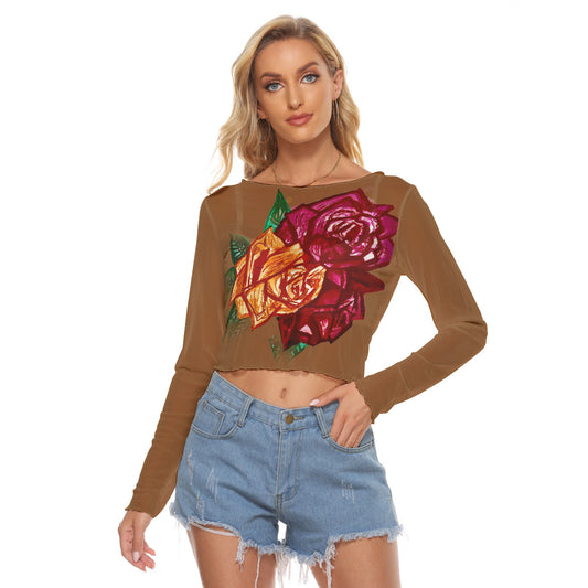 All-Over Print Women's Mesh Long Sleeves T-shirt