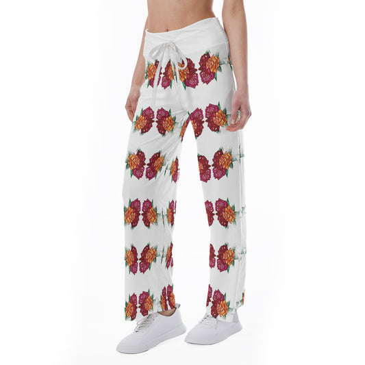 All-Over Print Women's High-waisted Straight-leg Trousers