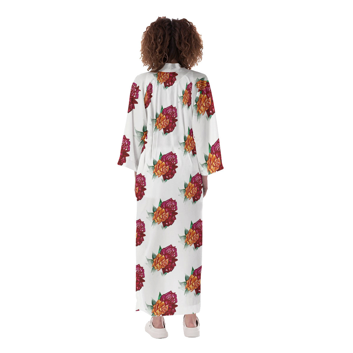 All-Over Print Women's Long Satin Kimono Robe